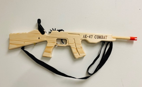 ''AK-47 Wooden RUBBER BAND Gun (ONLY SOLD BY HALF DOZEN, EQUALS $41.70)''